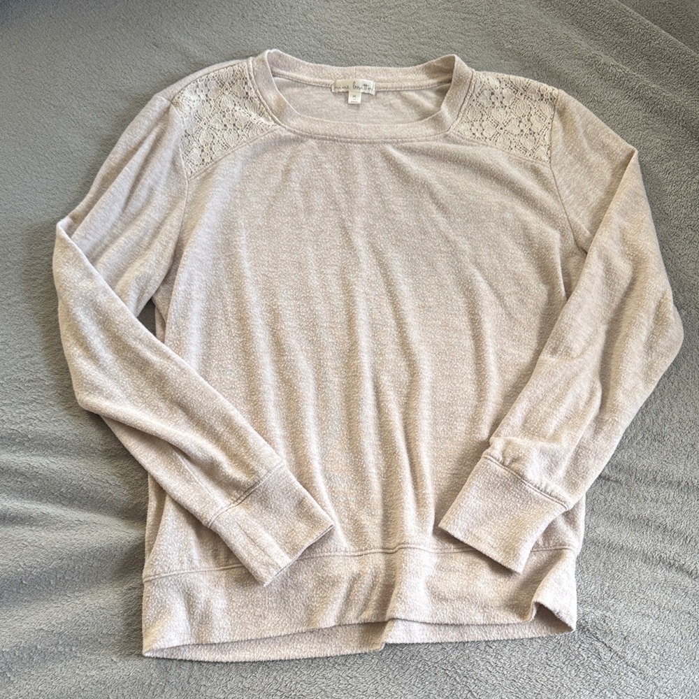 Cream Lace Detail Sweater- Size Medium